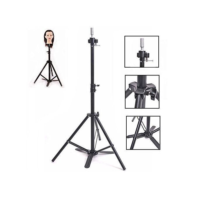 Adjustable Wig Stand Tripod Stainless Steel Long Tripod Stand Holder  Mannequin Head Hairdressing Training Head stand Hair Tools